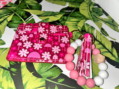 Floral Pink Keychain Wallet