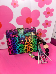 Vibrant Leopard Print Wristlet