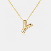 Gold-Plated Letter Pendant Necklace