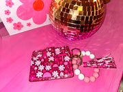 Floral Pink Keychain Wallet