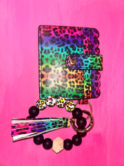 Vibrant Leopard Print Wristlet