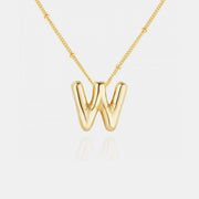 Gold-Plated Letter Pendant Necklace