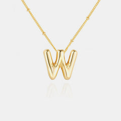 Gold-Plated Letter Pendant Necklace