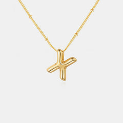 Gold-Plated Letter Pendant Necklace